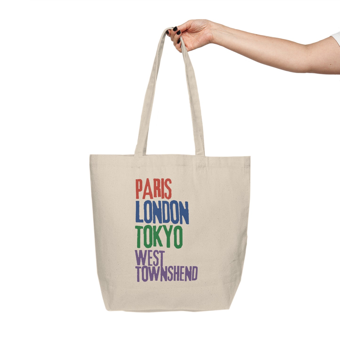 Paris/London/Tokyo Canvas Shopping Tote