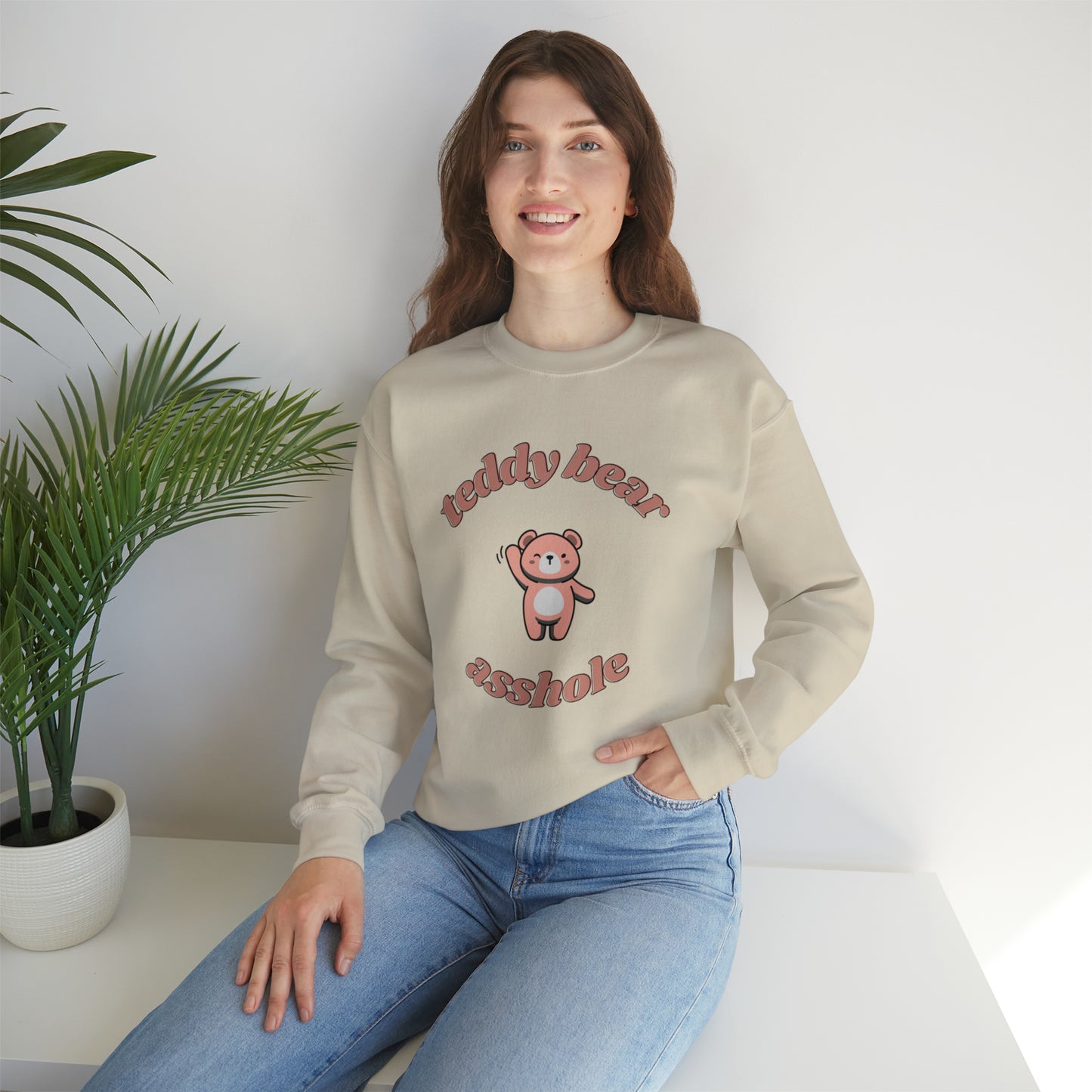 Hey There Teddy Bear Crewneck Sweatshirt