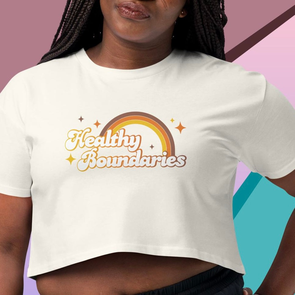 Healthy Boundaries Ecru Crop Top