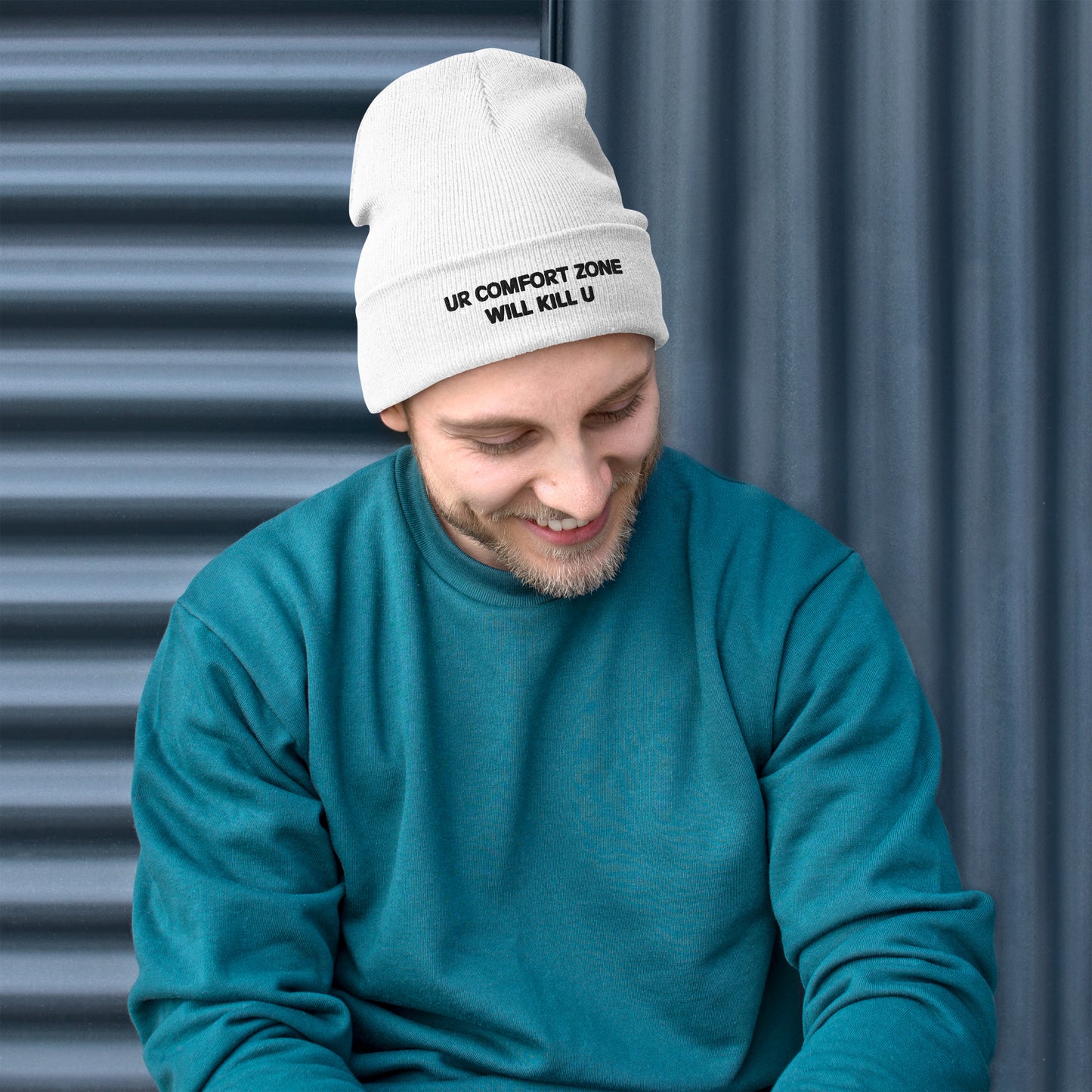 COMFORT ZONE Embroidered Beanie Hat